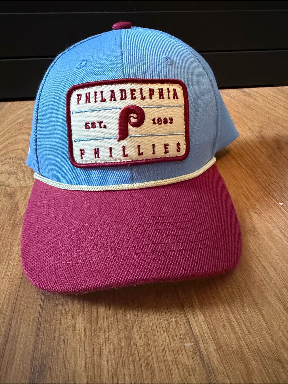 Philadelphia Phillies Light Blue and Maroon Patch Cap